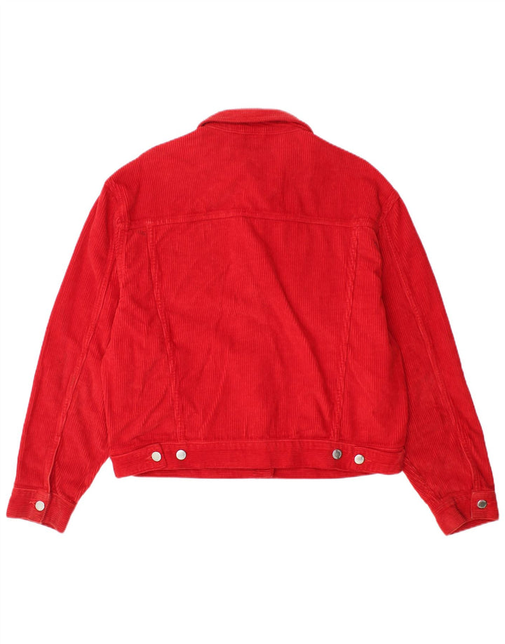 Jaqueta feminina de veludo cotelê Topshop UK 10 algodão vermelho pequeno
