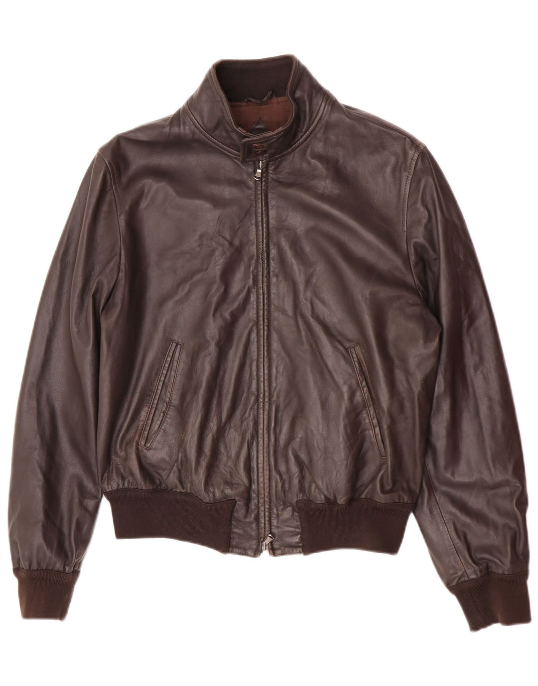 Jaqueta de couro masculina vintage UK 38 marrom médio