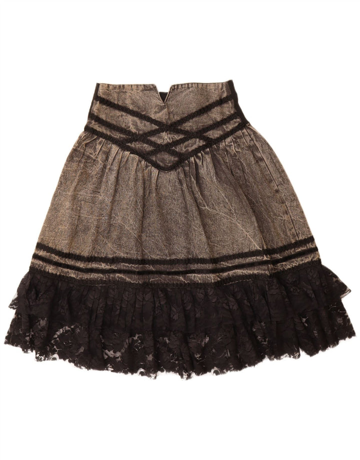 Saia jeans feminina VINTAGE W28 cinza médio