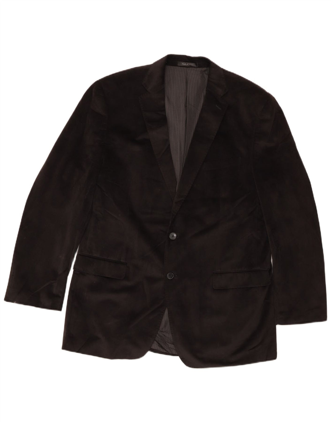 Jaqueta blazer longa masculina vintage de 2 botões, poliéster preto UK 44 2XL