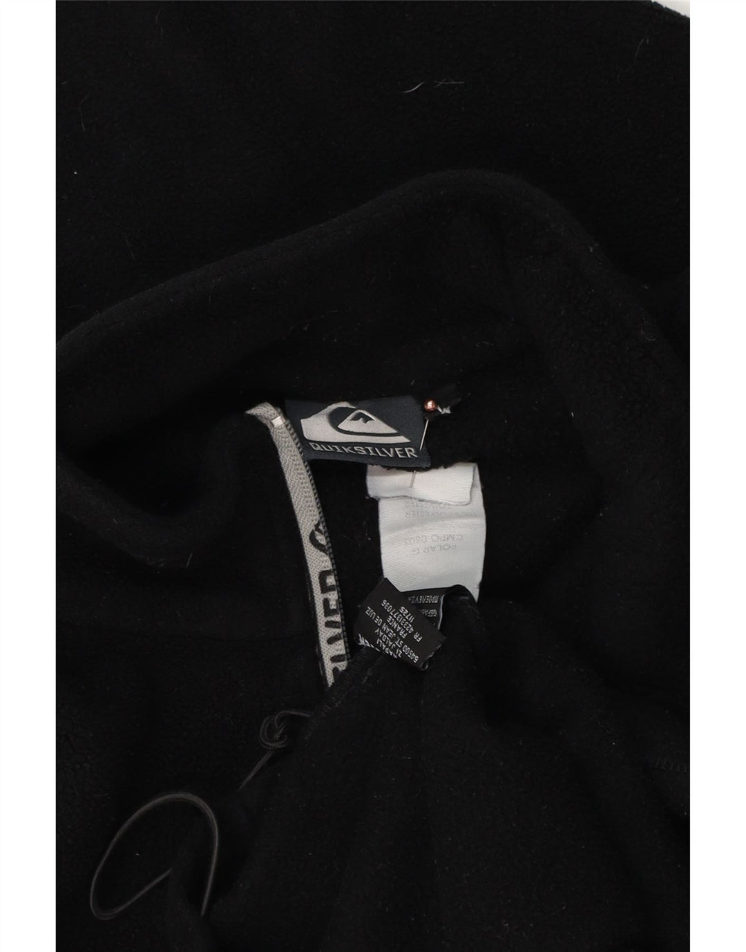Suéter masculino de lã com zíper e gola QUIKSILVER grande poliéster preto