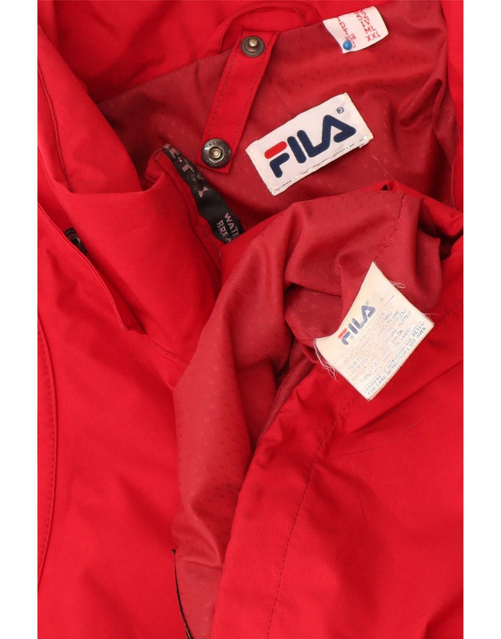 Jaqueta de chuva masculina Fila IT 52 XL vermelha poliamida esportiva
