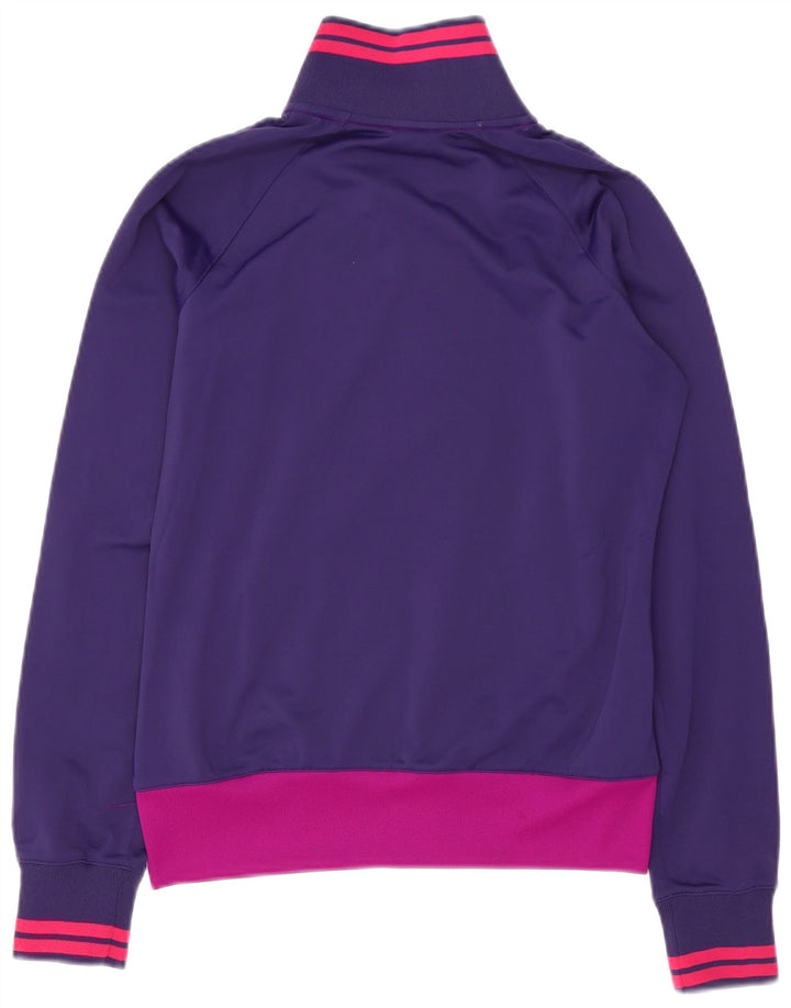 NIKE Womens Tracksuit Top Jacket UK 12 Médio Roxo Colourblock Poliéster