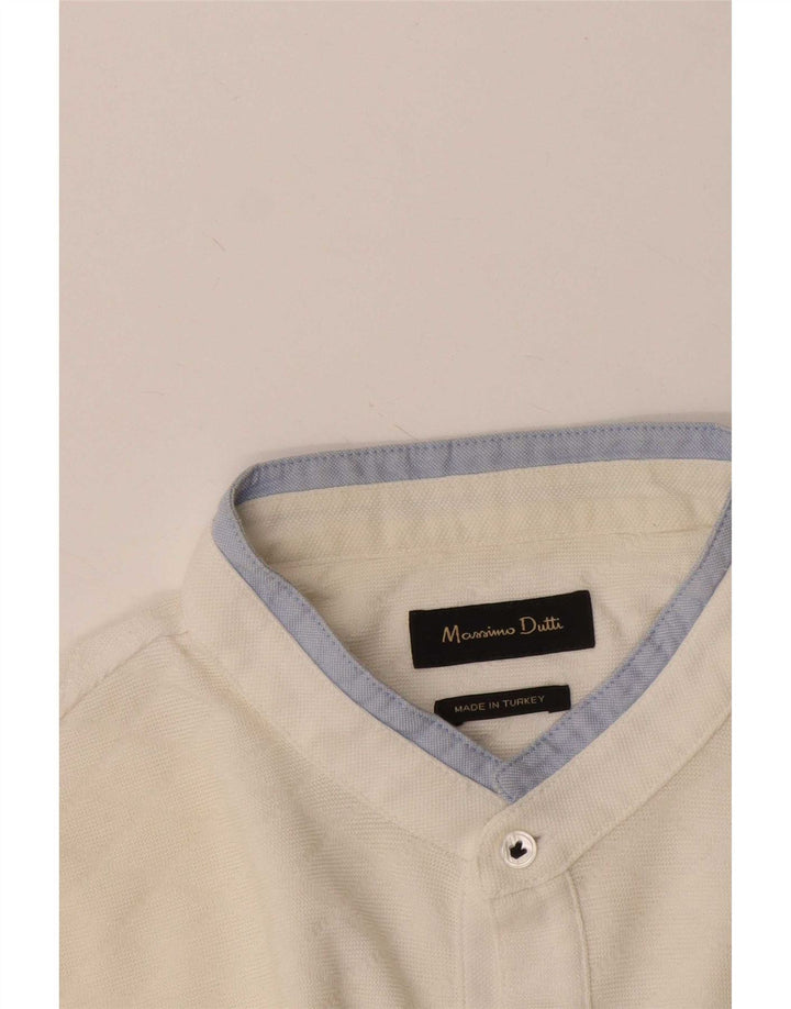 Camisa polo masculina Massimo Dutti médio branco colorblock