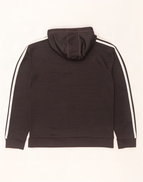 Suéter com capuz gráfico Adidas Boys 12-13 anos grande cinza poliéster
