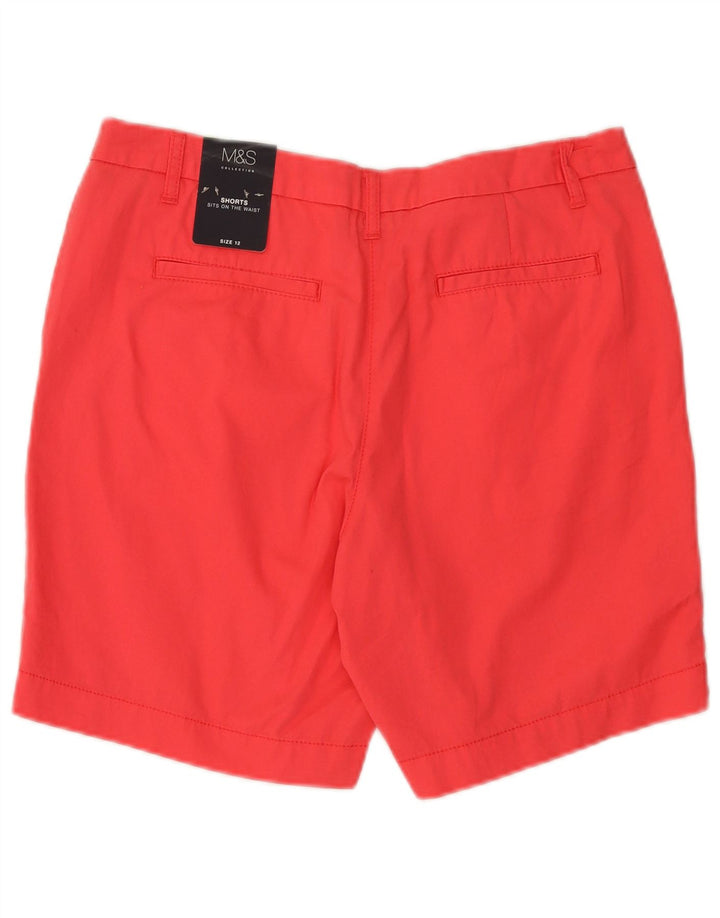 Shorts chino feminino Marks & Spencer UK 12 médio W32 algodão rosa
