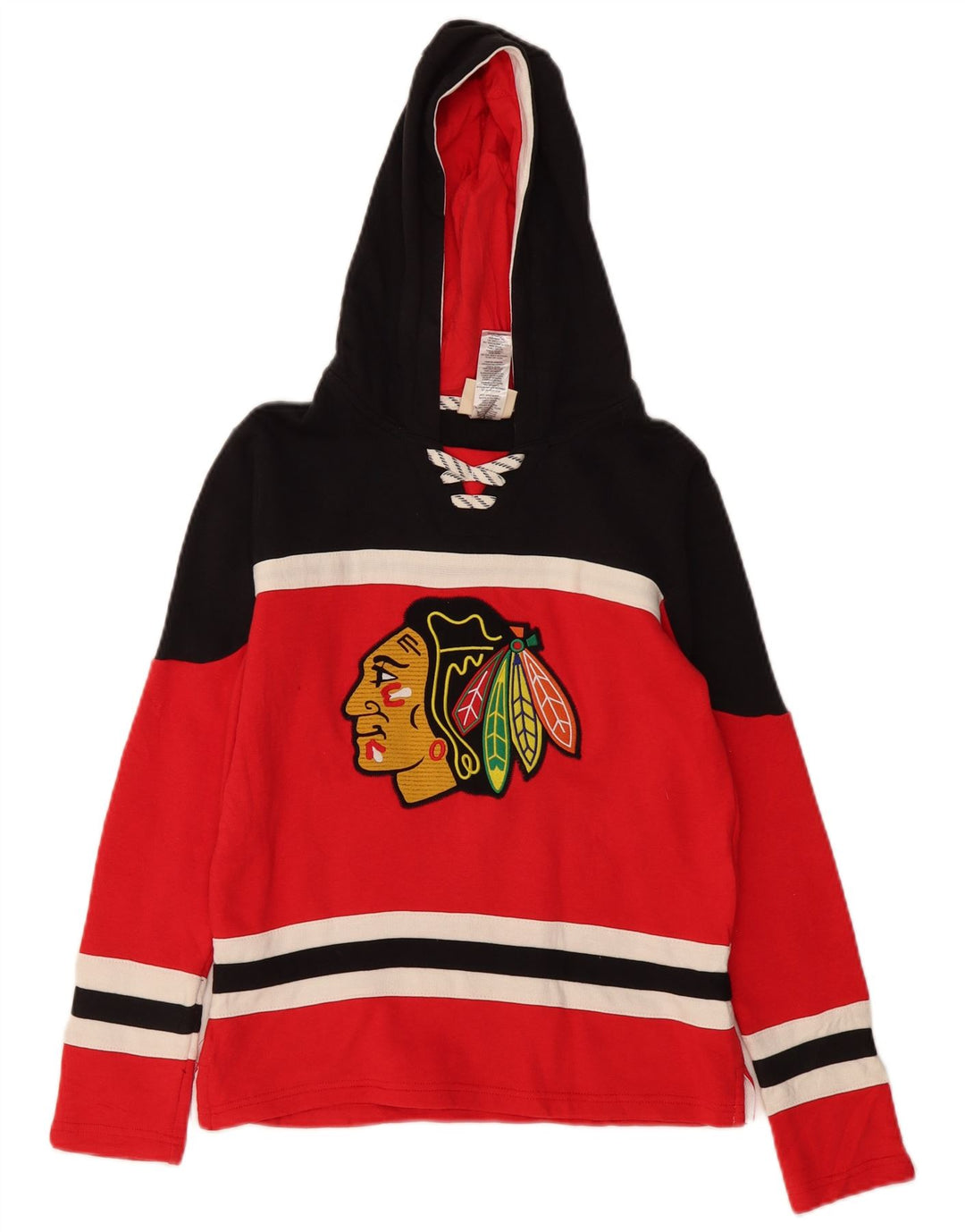 NHL Boys Chicago Blackhawks moletom com capuz 10-11 anos médio vermelho