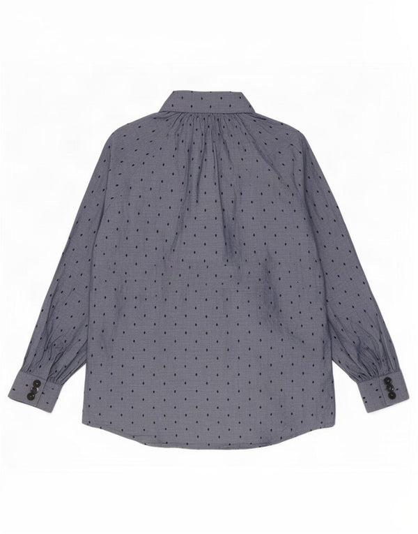 Blusa feminina Massimo Dutti EU 40 algodão geométrico azul médio