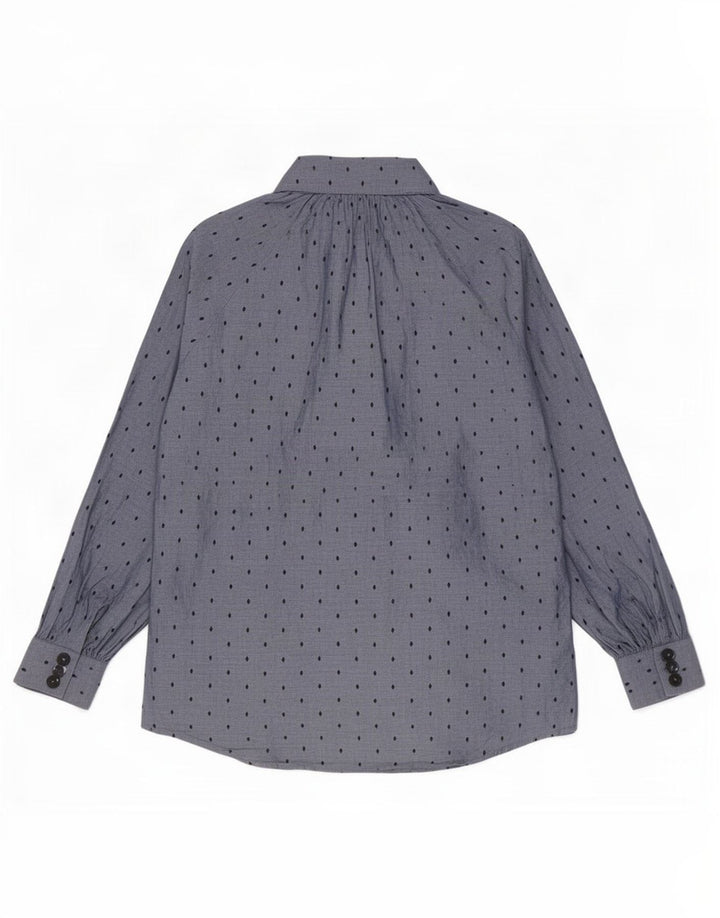 Blusa feminina Massimo Dutti EU 40 algodão geométrico azul médio
