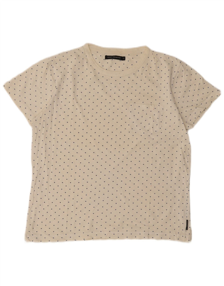 Camiseta masculina French Connection Top médio esbranquiçado manchado
