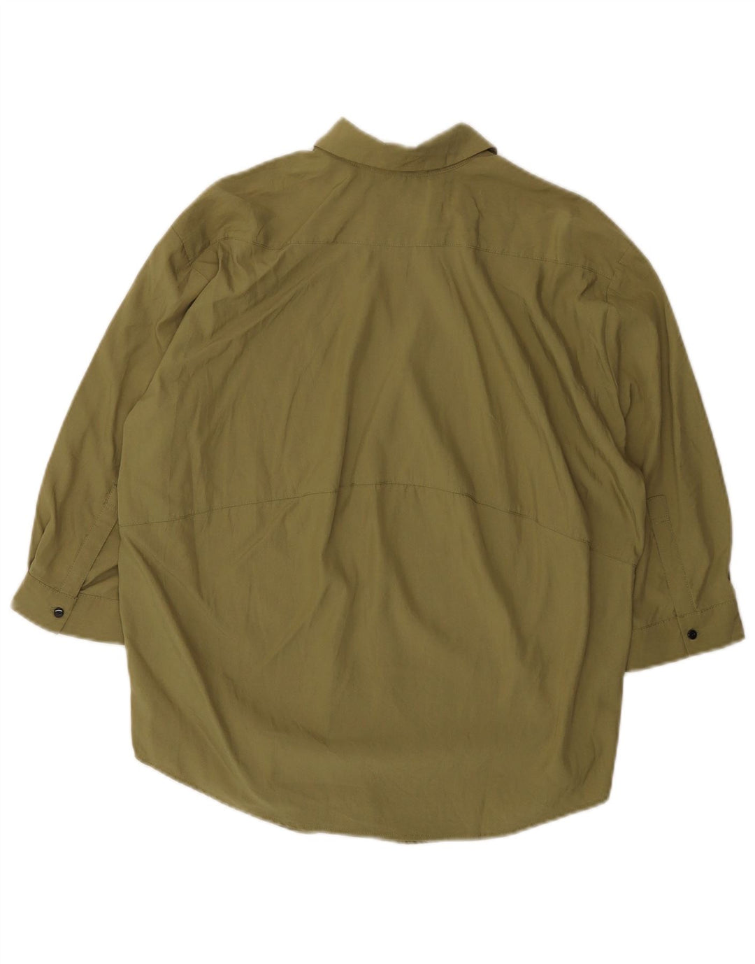 Pulôver feminino Zara manga 3/4 oversized UK 6 XS Khaki Lyocell