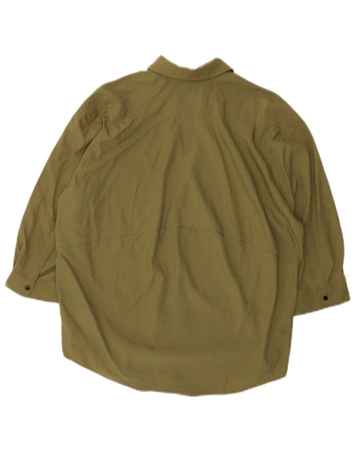 Pulôver feminino Zara manga 3/4 oversized UK 6 XS Khaki Lyocell