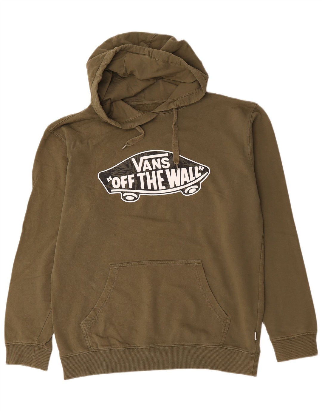 Vans masculino gráfico moletom com capuz grande algodão cáqui