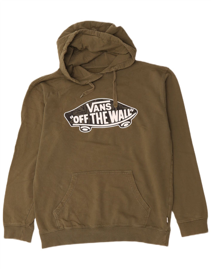 Vans masculino gráfico moletom com capuz grande algodão cáqui
