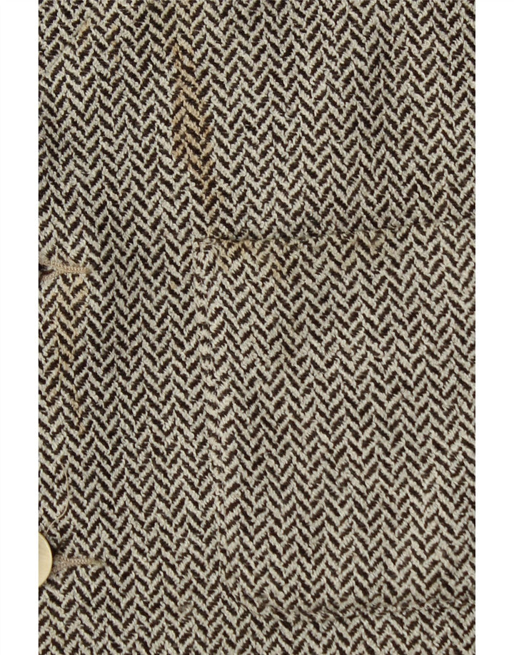Colete masculino Ted Baker Regular Fit tamanho 4 grande espinha de peixe cinza