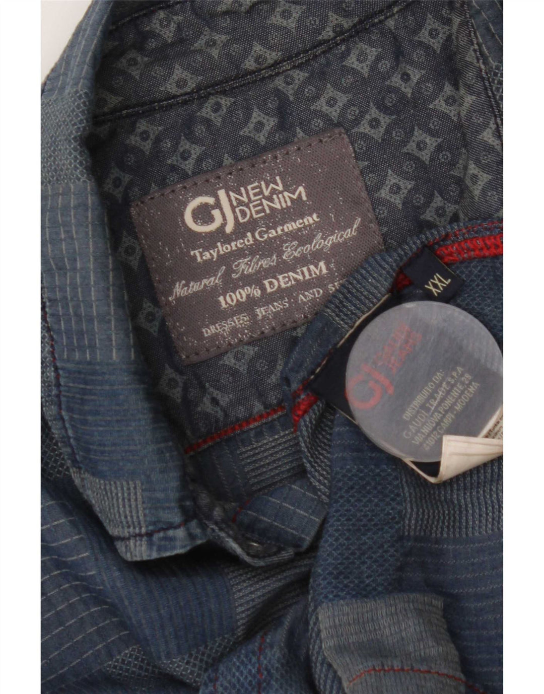 Camisa masculina Gaudi 2XL azul patchwork algodão