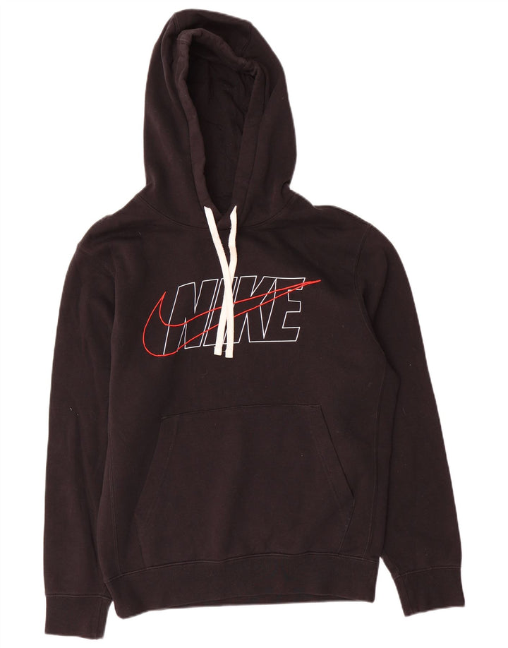 Jumper com capuz gráfico masculino Nike pequeno algodão preto