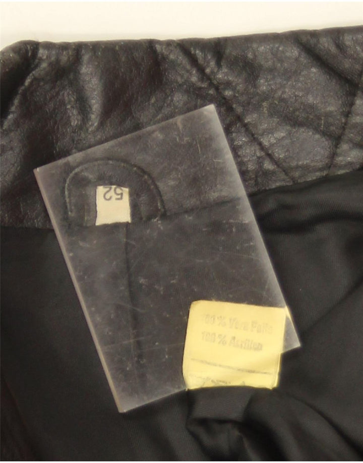 Jaqueta de couro masculina vintage IT 52 XL couro preto