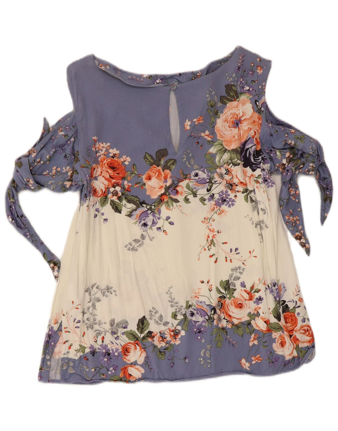 Blusa feminina sem mangas Oasis UK 8 pequena viscose floral multicolorida
