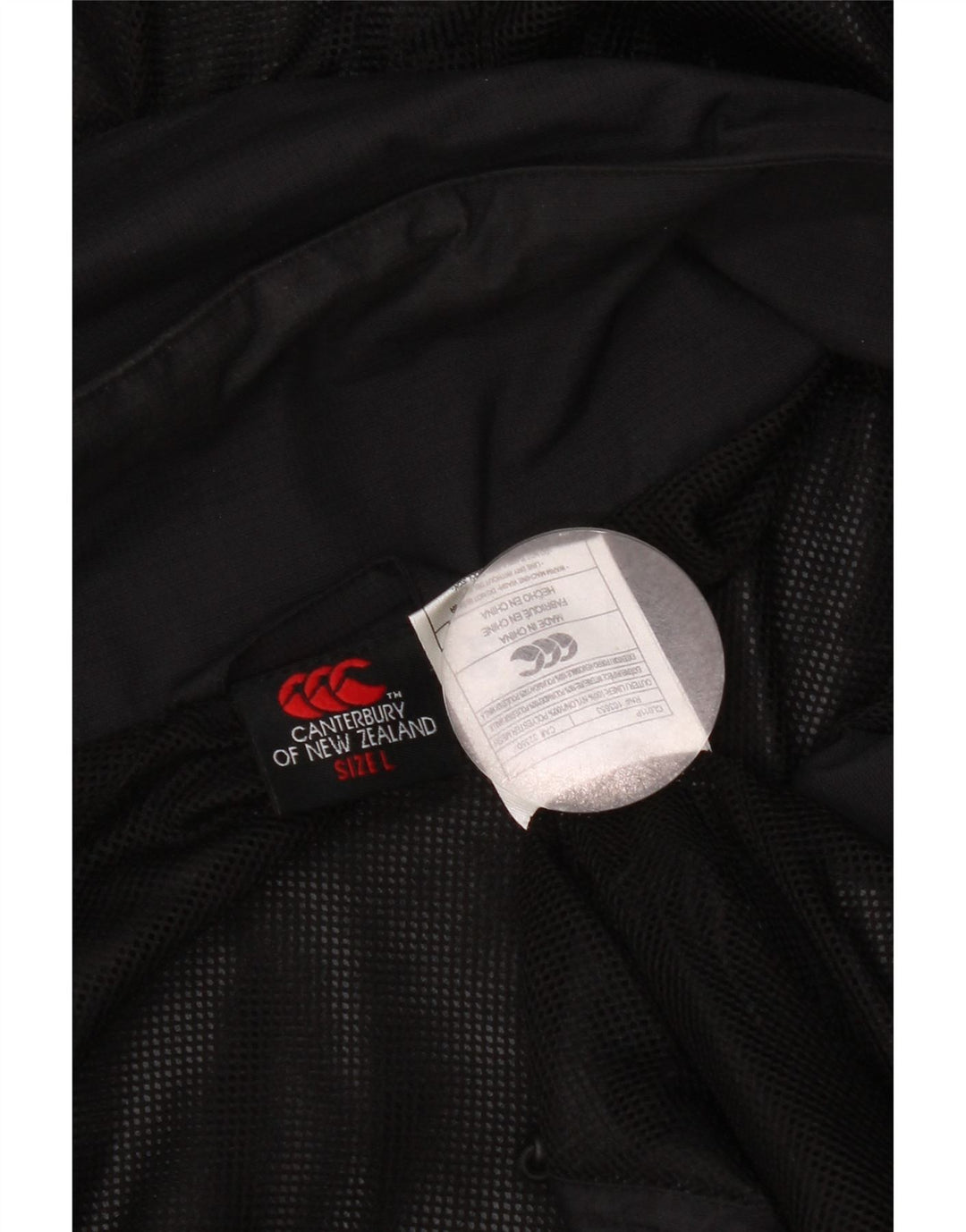 Jaqueta de chuva masculina com capuz Canterbury Reino Unido 40 grande nylon preto
