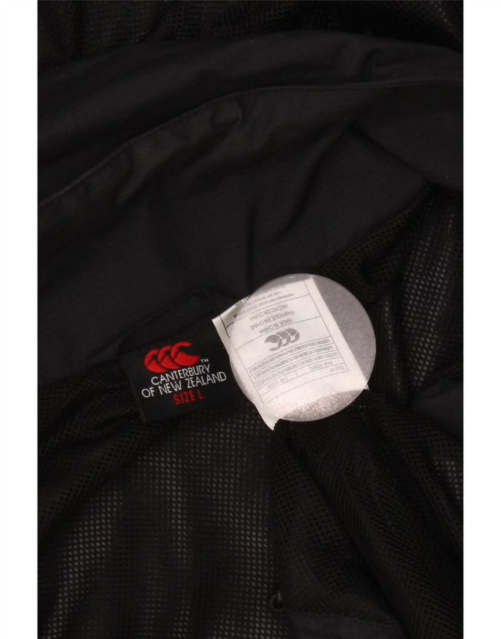 Jaqueta de chuva masculina com capuz Canterbury Reino Unido 40 grande nylon preto