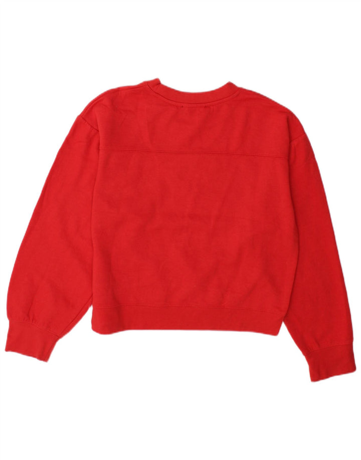 Zara Womens Oversized Sweatshirt Jumper UK 10 Pequeno Poliéster Vermelho
