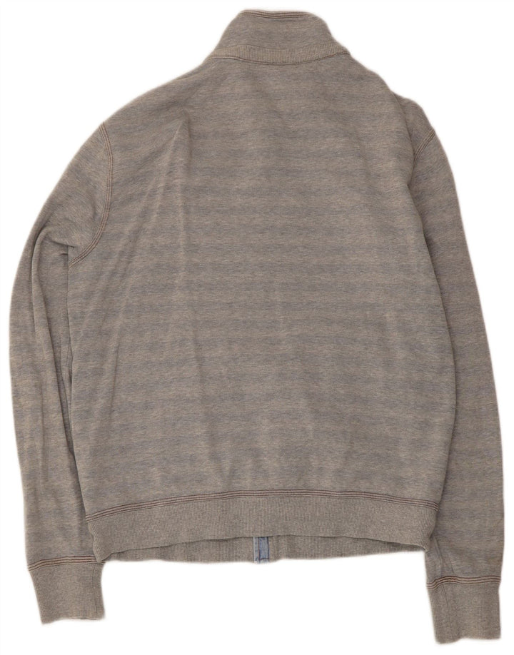 Hugo Boss Mens Treino Top Jaqueta Médio Cinza Listrado Algodão