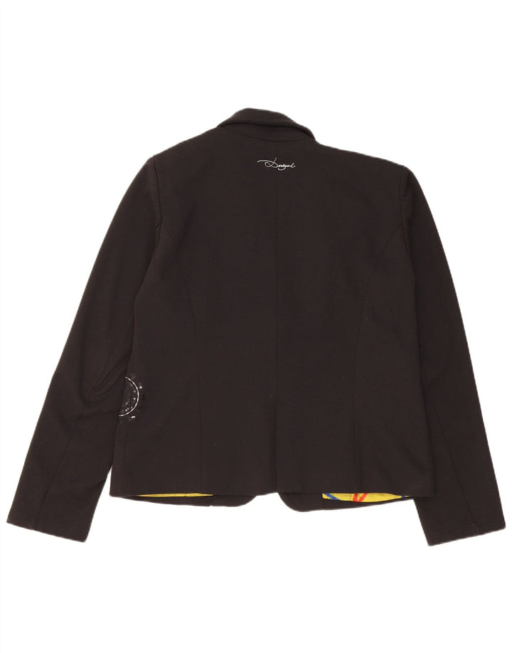 Jaqueta Blazer Feminina Desigual com 1 Botão EU 42 Grande Poliéster Preto