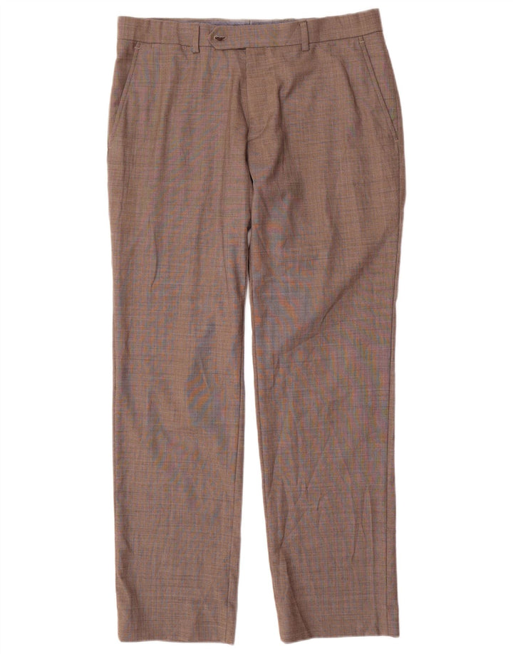 Calça masculina TOMMY HILFIGER de terno reto W35 L30 poliéster cinza