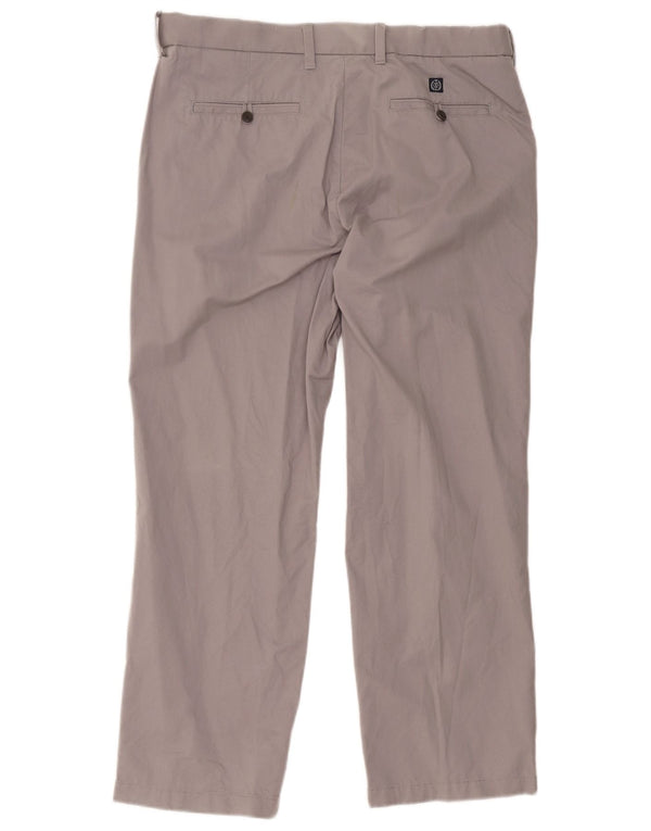 Calça chino reta masculina Marks & Spencer Blue Harbor W36 L29 cinza