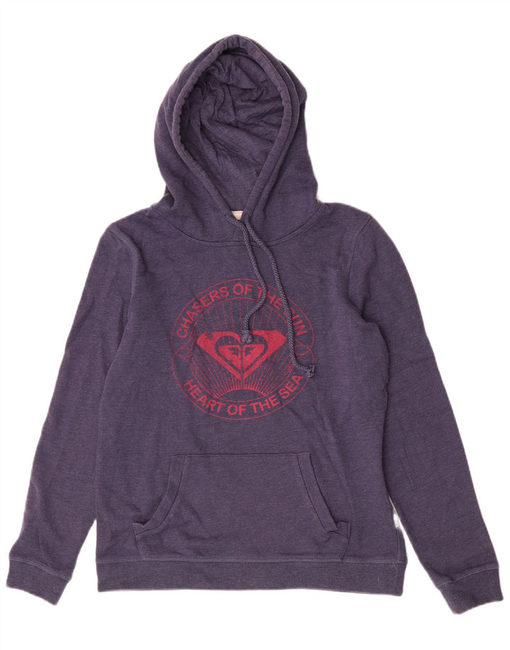 Roxy feminino gráfico moletom com capuz médio algodão roxo