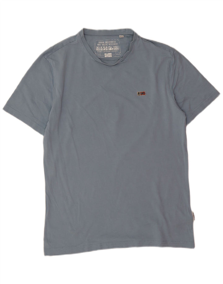 Camiseta masculina Napapijri Top médio algodão azul