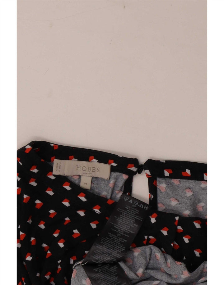 Blusa feminina de manga 3/4 Hobbs UK 14 viscose geométrica preta média