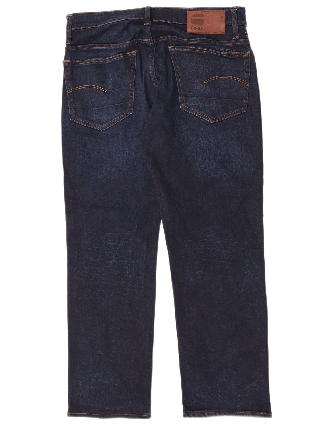 G-Star masculino 3301 jeans reto W33 L28 algodão azul marinho
