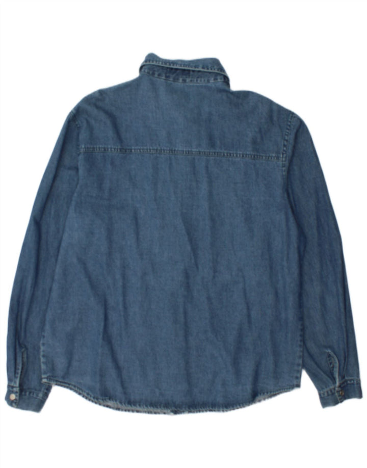 Camisa jeans feminina Albert UK 20 2XL algodão azul