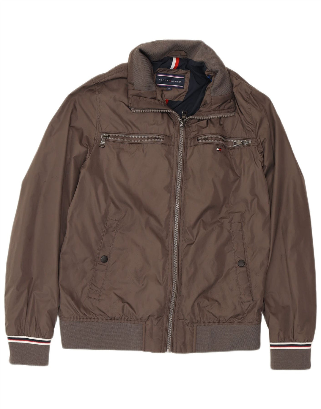 Jaqueta bomber masculina TOMMY HILFIGER Reino Unido 38 poliamida marrom médio