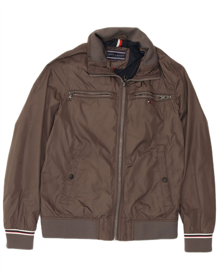 Jaqueta bomber masculina TOMMY HILFIGER Reino Unido 38 poliamida marrom médio