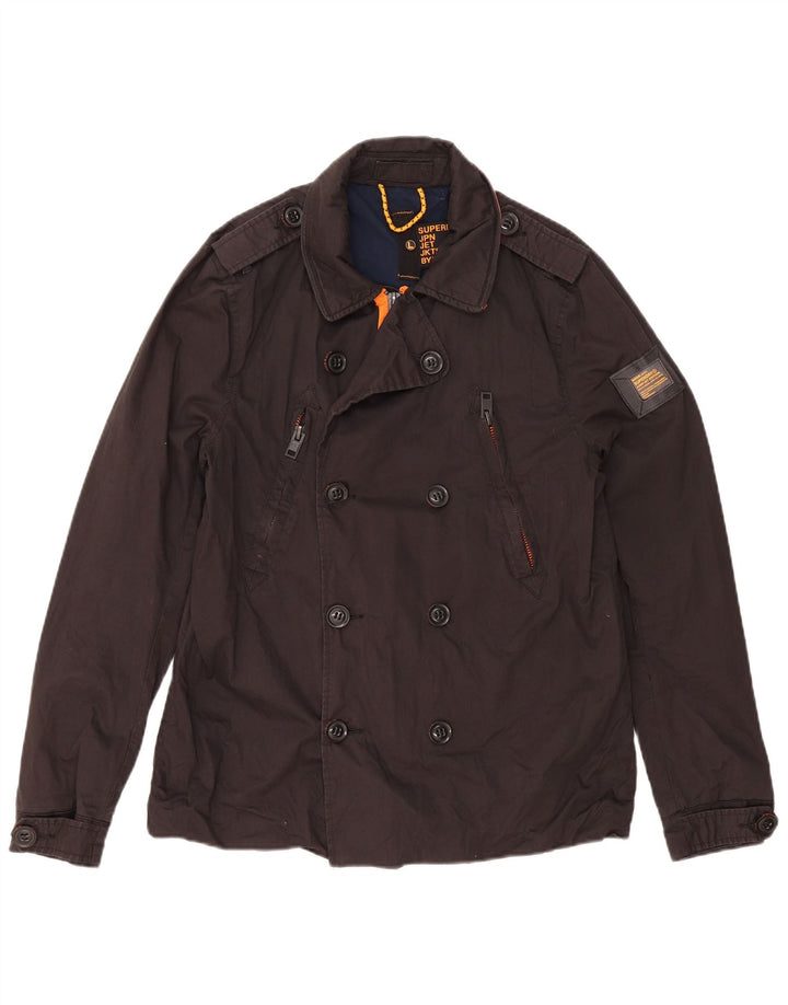 Casaco feminino Superdry Pea UK 16 grande algodão preto