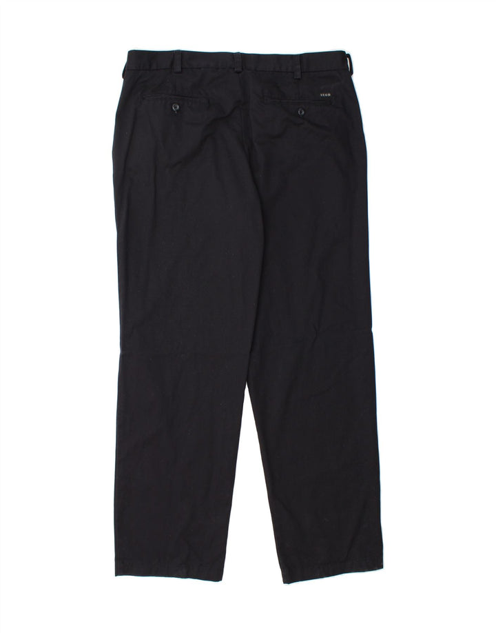 IZOD Mens Straight Chino Trousers W36 L32 Black Cotton Vintage Izod and Second-Hand Izod from Messina Hembry 