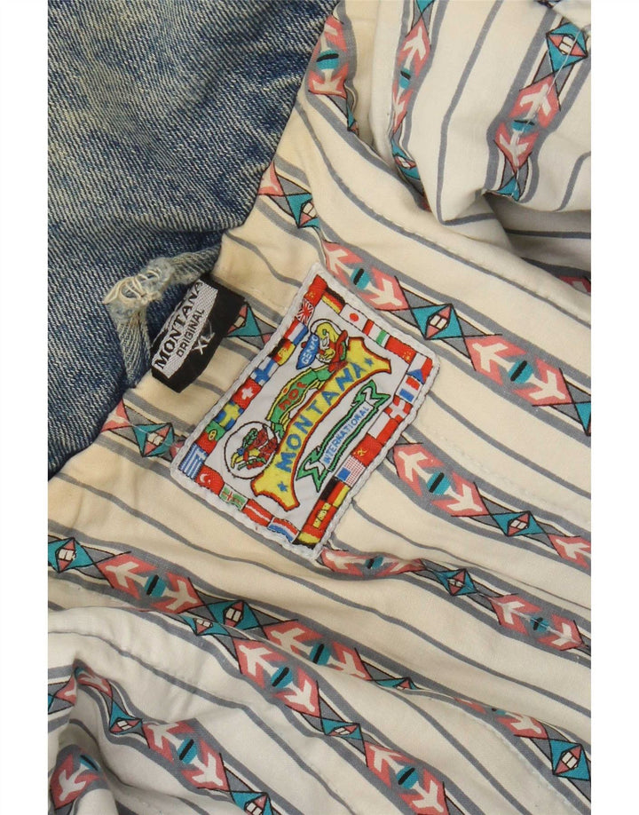 Jaqueta jeans feminina grande MONTANA Reino Unido 18 XL azul algodão