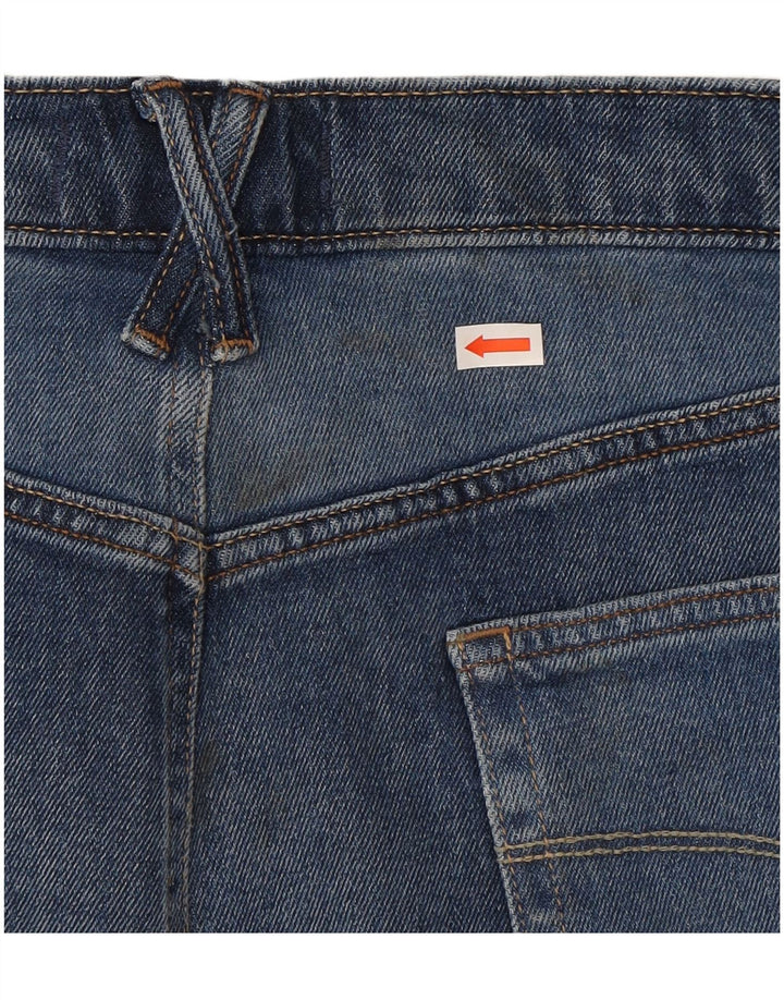 Saia jeans feminina WHITE STUFF UK 20 2XL W40 algodão azul