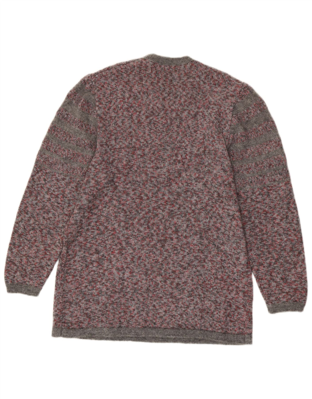 Suéter feminino VINTAGE com gola redonda UK 16 grande multicolorido manchado