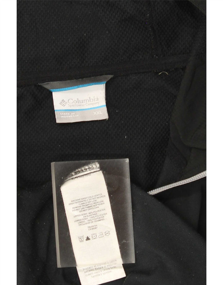Columbia Mens Hooded Tracksuit Top Jacket 2XL Preto Colourblock Poliéster