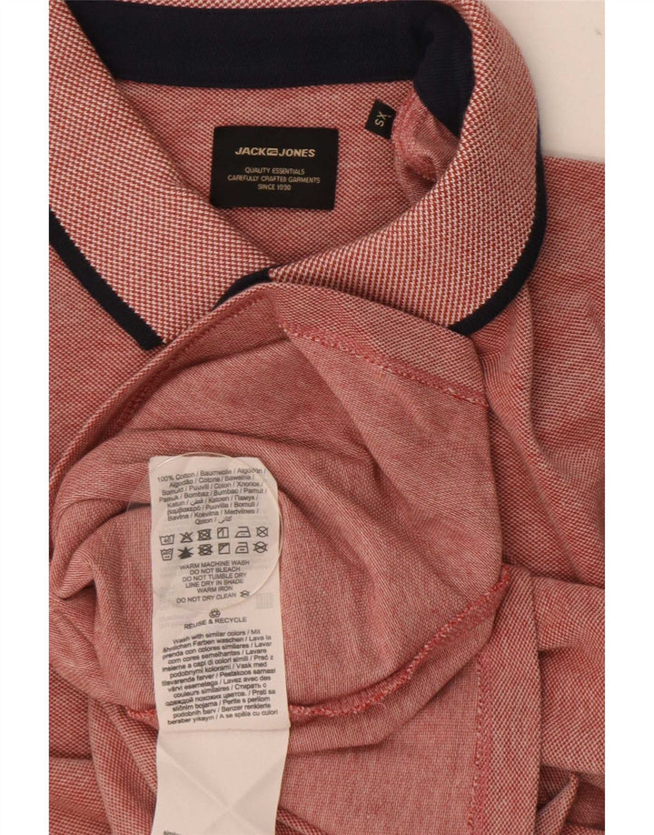 Camisa polo masculina Jack & Jones XS de algodão vermelho