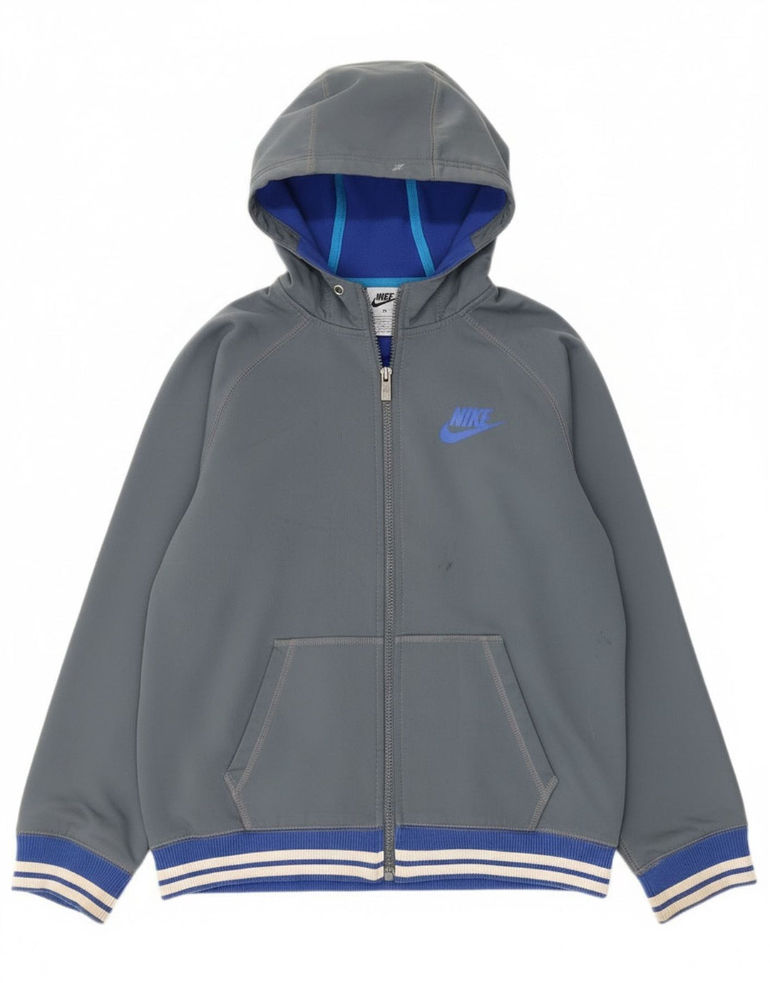 Suéter Nike feminino com capuz e zíper UK 18 XL cinza poliéster