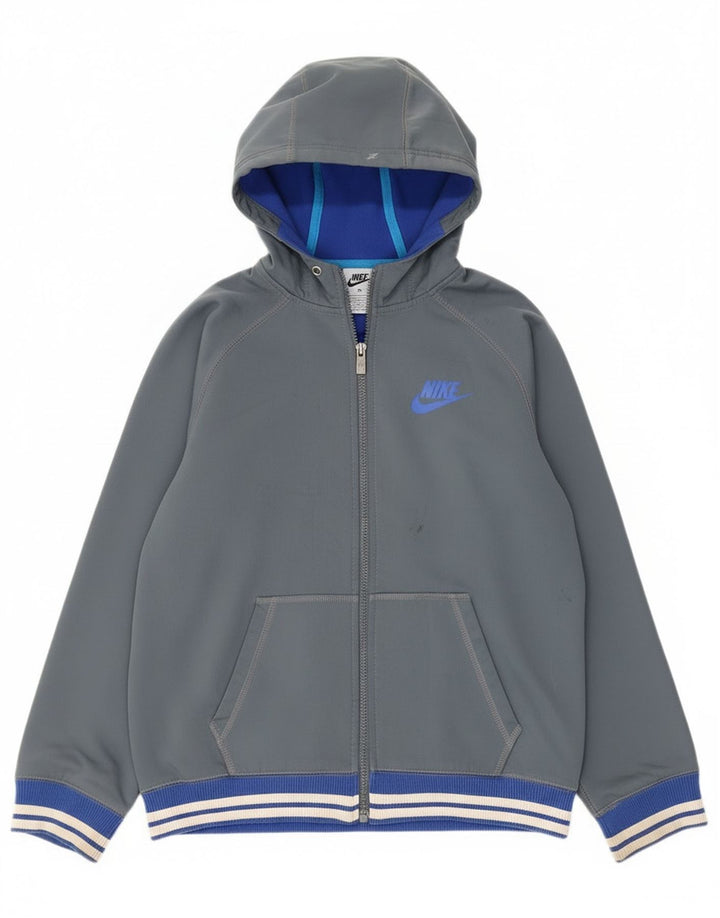 Suéter Nike feminino com capuz e zíper UK 18 XL cinza poliéster