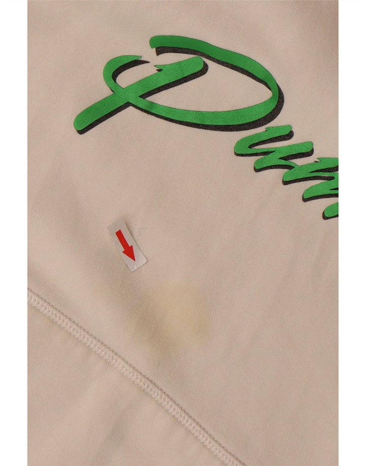 Puma feminino gráfico moletom com capuz UK 12 médio branco
