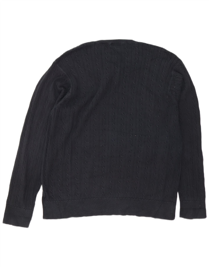 Suéter masculino IZOD com decote em V XL algodão preto