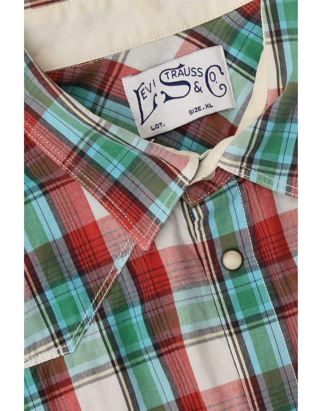 Camisa masculina de manga curta Levi's XL xadrez multicolorida