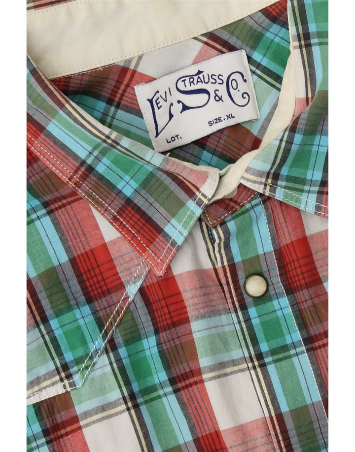 Camisa masculina de manga curta Levi's XL xadrez multicolorida
